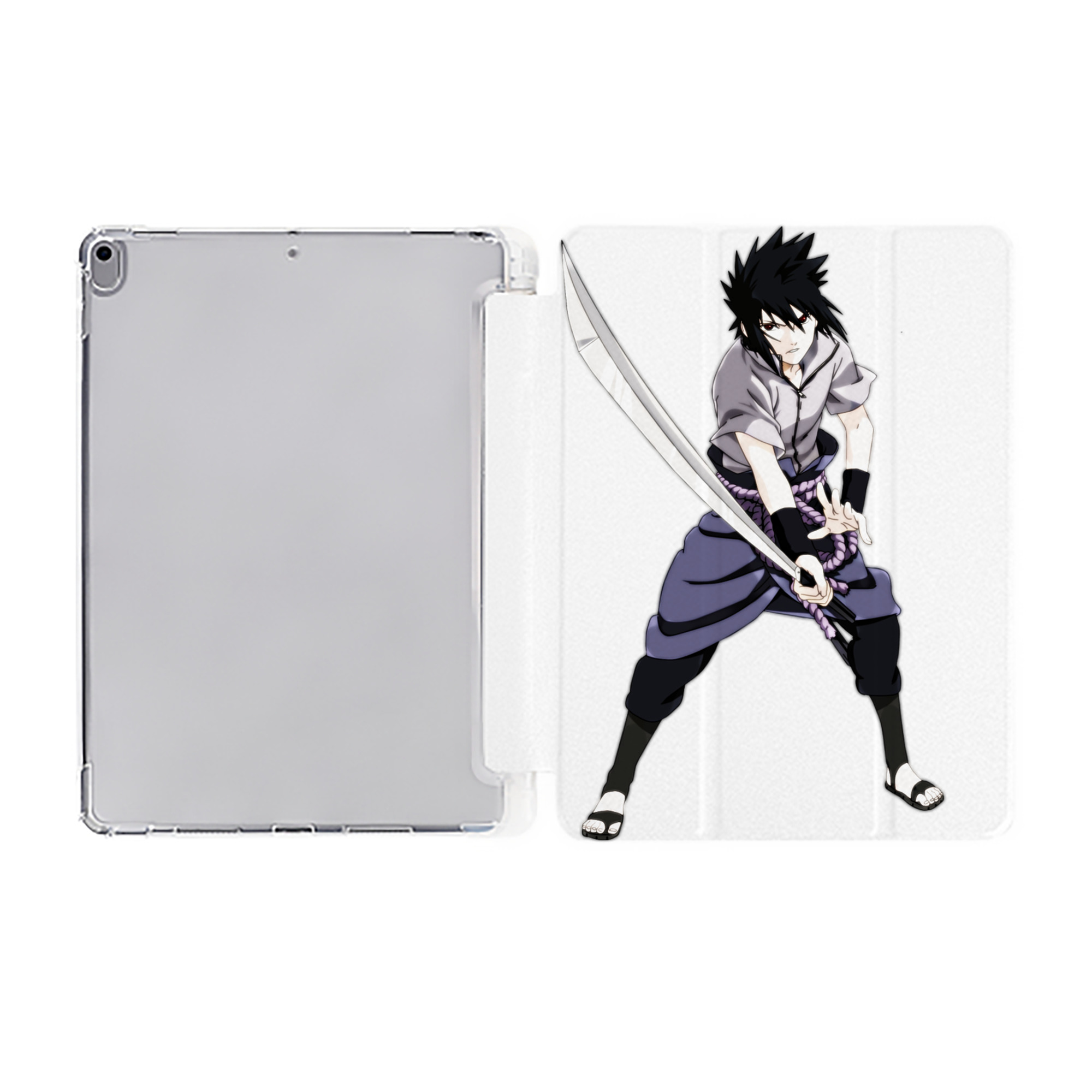 （画像用） NARUTO -ナルト- うちは サスケ Uchiha Sasuke IPad ケース ペン収納付き 三つ折りスタンド PUレザー×シリコン 対応機種9.5/10.5/10.9インチ
